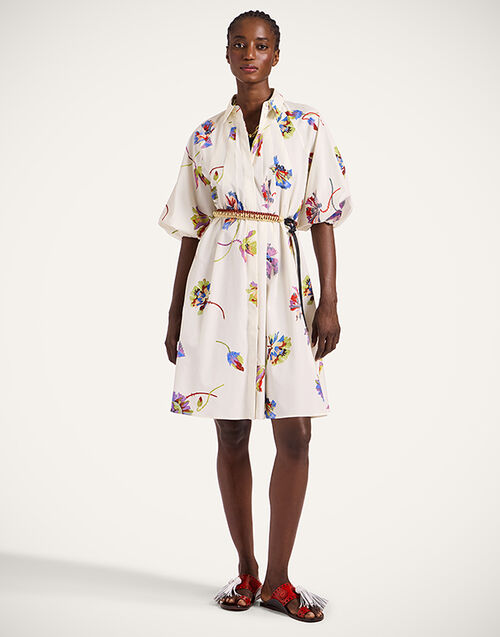 La DoubleJ Sunburst Dress Infiorata White DRE0471COT039INF01WH01