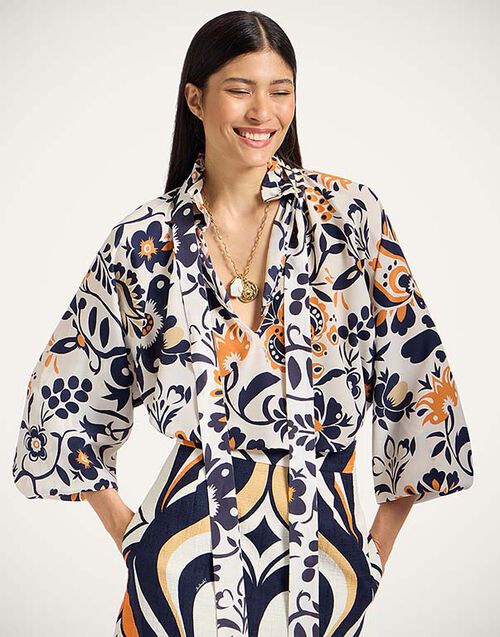 La DoubleJ Cerere Blouse Selva White SHI0120VIS019SEL06WH01