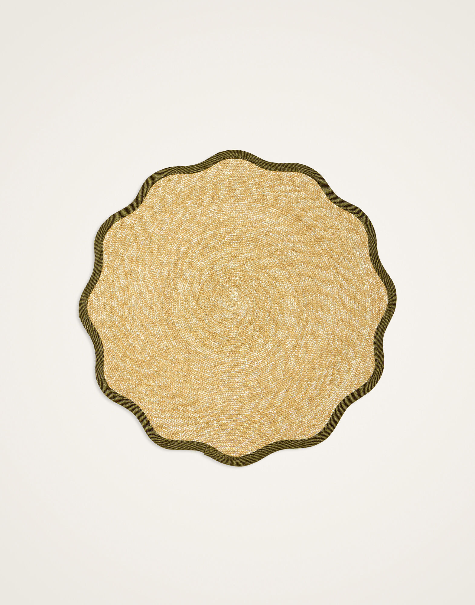 La DoubleJ Straw Cloud Placemats Set Of 2 Solid Olive PMT0031STR001SOLIDGR05