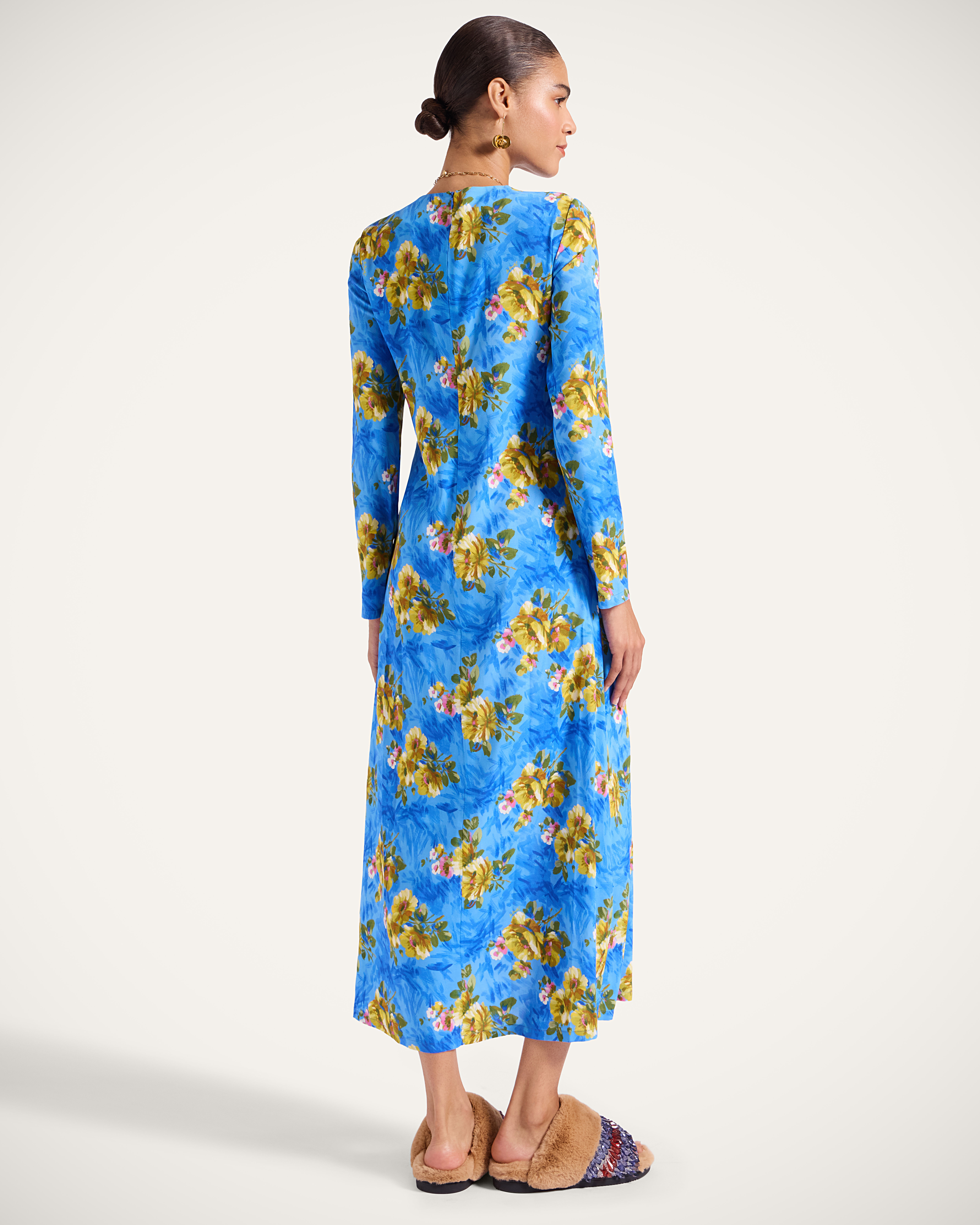 La DoubleJ Long Sleeve Swing Dress Riptide Light Blue DRE0184VIS001RIP01BU01