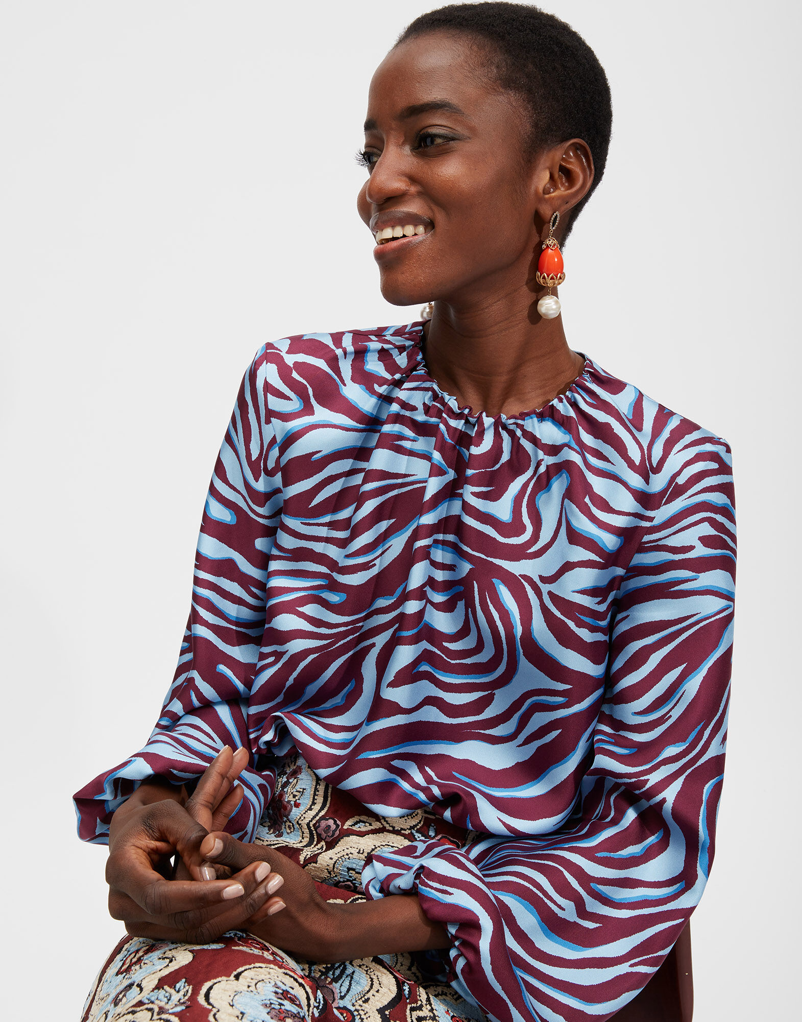 La DoubleJ Charming Top Zebra TOP0021SIL001ZEB0001