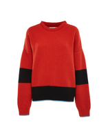 La DoubleJ Crew Boy Sweater Arancio-Nero PUL0061KNI037VAR0062