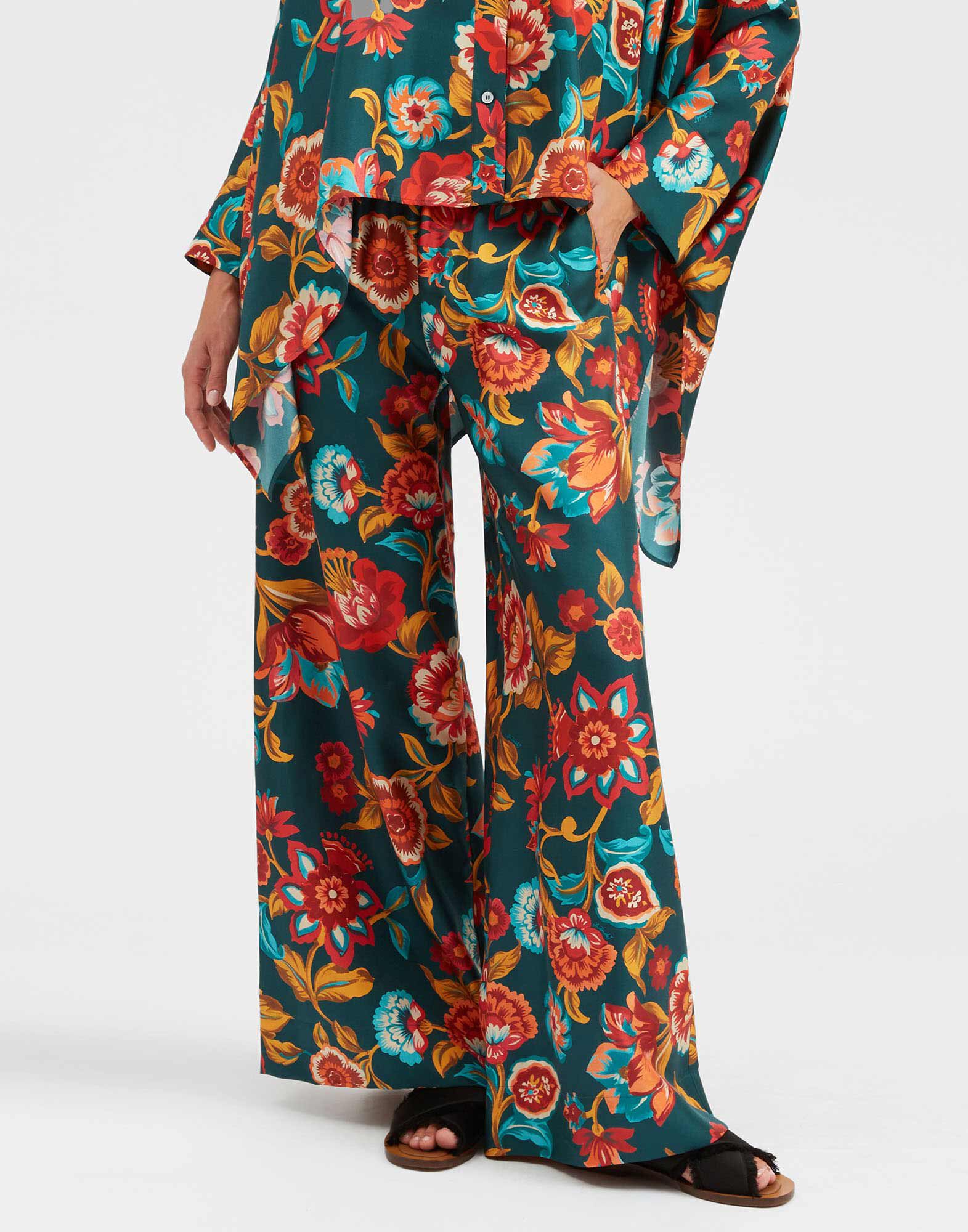 La DoubleJ Palazzo Pants Hottie Emerald TRO0003SIL001HOT01GR04