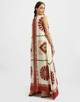 La DoubleJ San Carlo Dress &#40;Placed&#41; Macro Tiles Placed DRE0495SIL006MAC01WH01