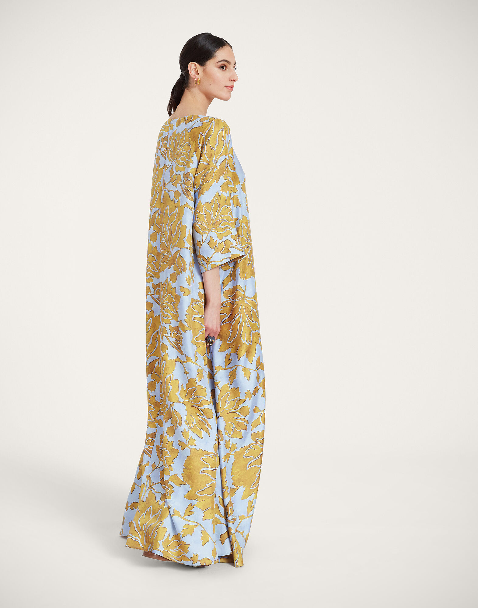 La DoubleJ Muumuu Dress Round Neck Tangle Light Blue DRE0370SIL001TAN01BU01