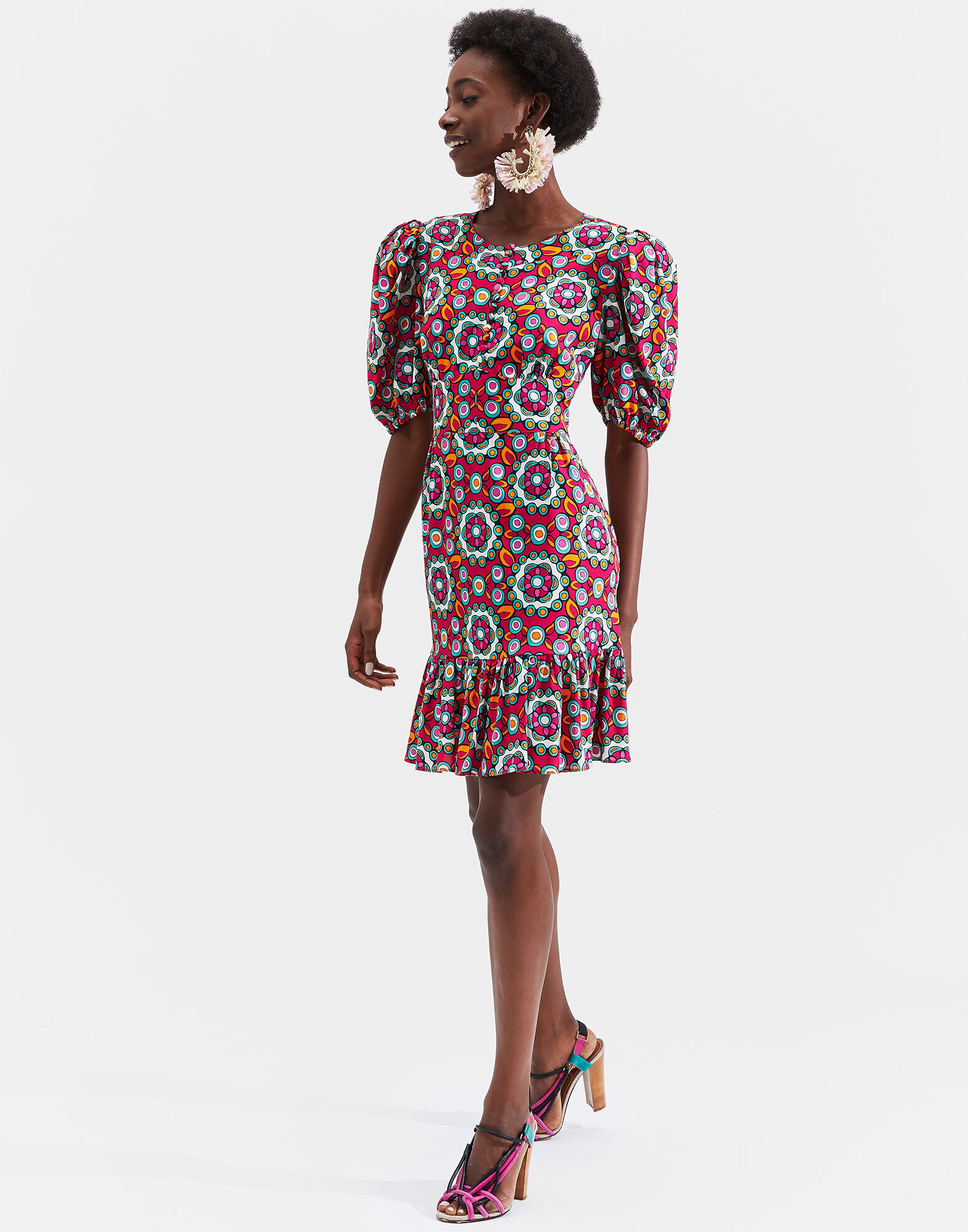 LaDoubleJ Coquette Dress Kaleidoscope Fuxia DRE0249VIS001KAL0004