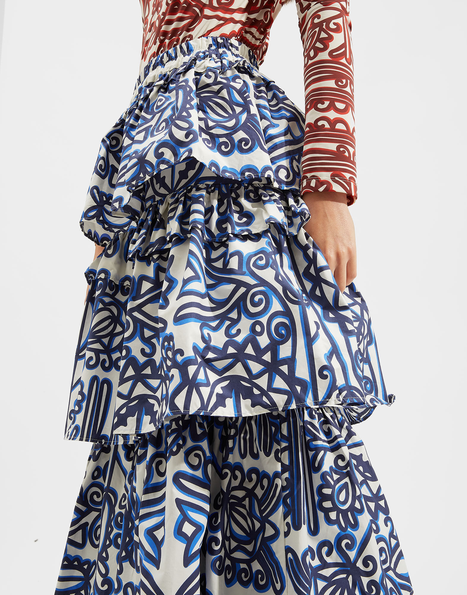 LaDoubleJ Dolce Skirt Parnaveg Blu SKI0052COT001PRN0002