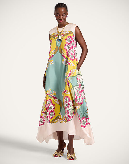 La DoubleJ San Carlo Dress Florette Plac&eacute;e Fuchsia DRE0495SIL006FLO08PI03