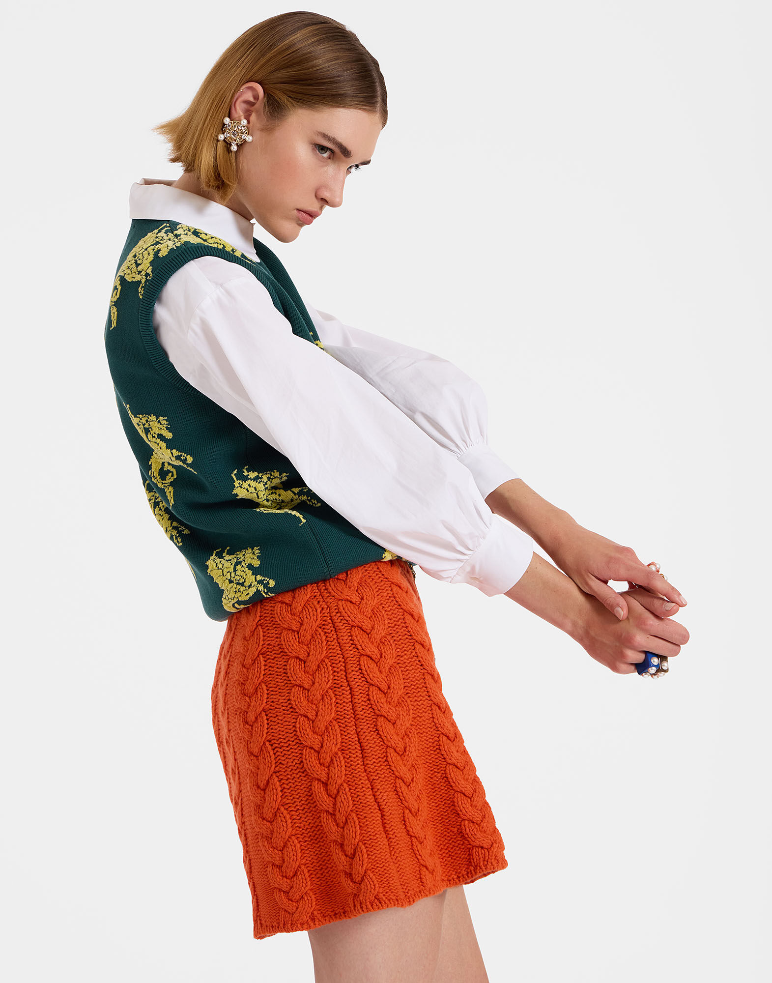 La DoubleJ Gryphos Gilet Black & Lime PUL0212KNI121VA289GR09