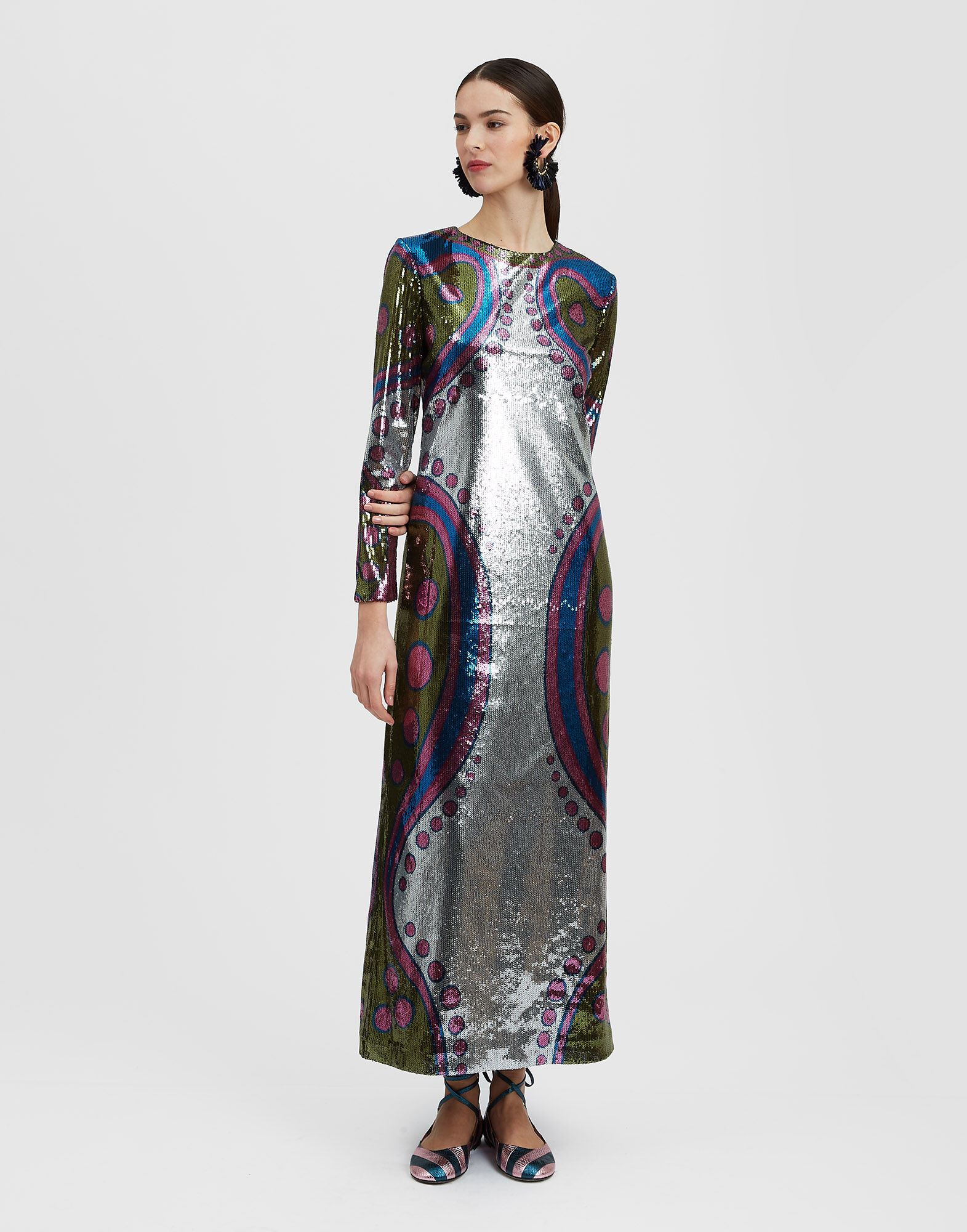 La DoubleJ Supreme Swing Dress Spritz Plac&eacute;e Silver DRE0445PAI004SPR04GY04