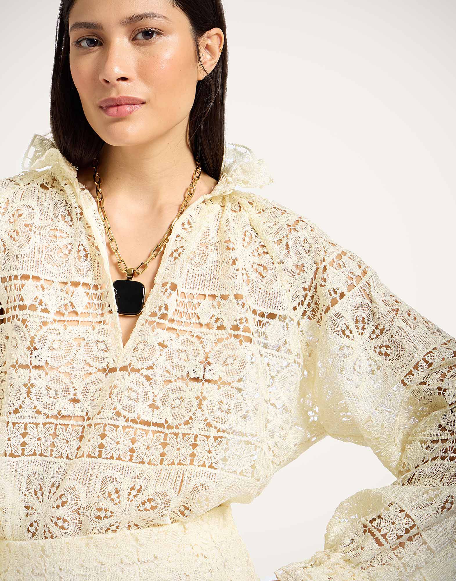 La DoubleJ Lacey Cerere Blouse Caper Light Yellow SHI0142EMB104CEP03YE01