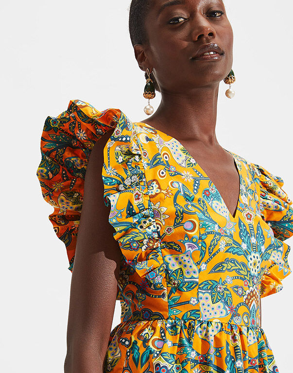 LaDoubleJ Honeybun Dress Tree Of Life Arancio DRE0240COT001TFL0002