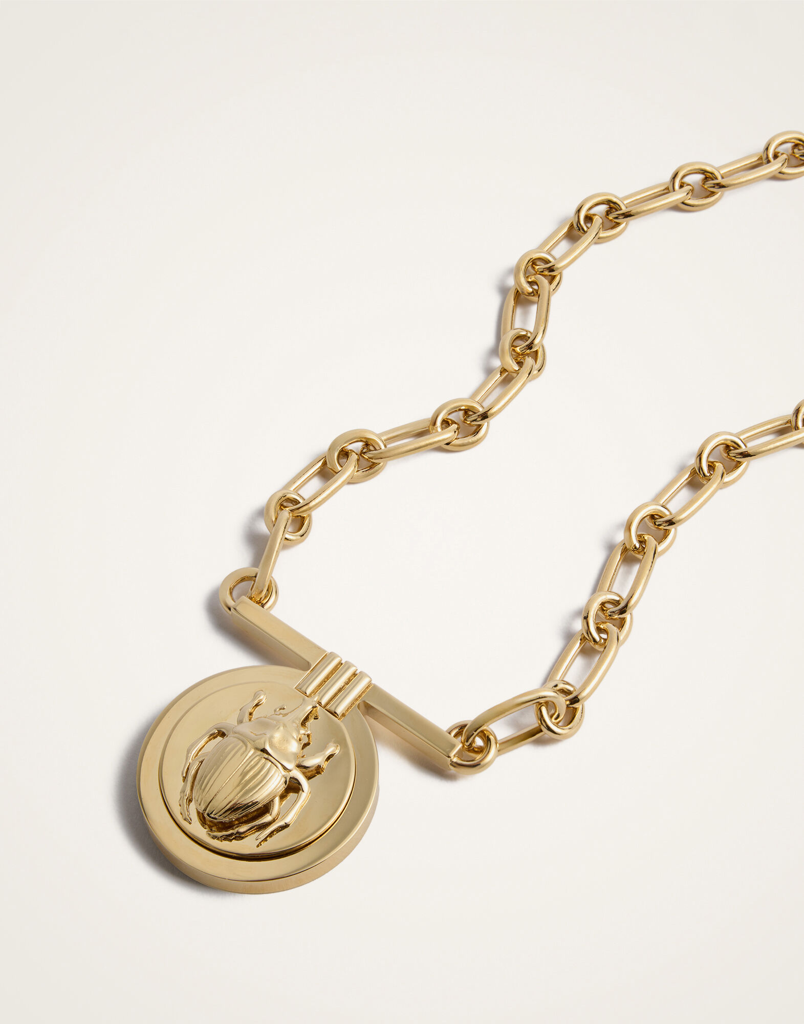 La DoubleJ Scarab Necklace 24k Gold Plate NEC0039BRA003SOLIDYE05