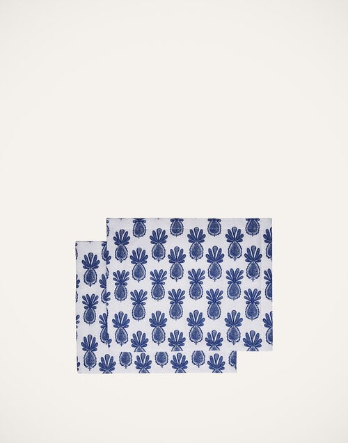 La DoubleJ Placemat Set Of 2 Pineapple Blu TBM0001LIN001PNP0017