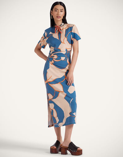 La DoubleJ Dresses Women - Lela Dress Dea Dahlia Blue Petrol XL 73%Cotton 19%Polyammide 8%Elastane La DoubleJ Dresses Women - Lela Dress Dea Dahlia Blue Petrol XL 73%Cotton 19%Polyammide 8%Elastane