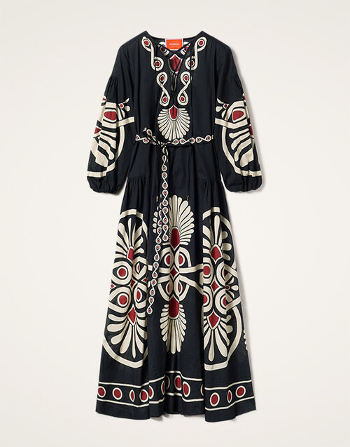 La DoubleJ Viviana Dress Medallion Placée Black DRE0716COT056MED01BL01