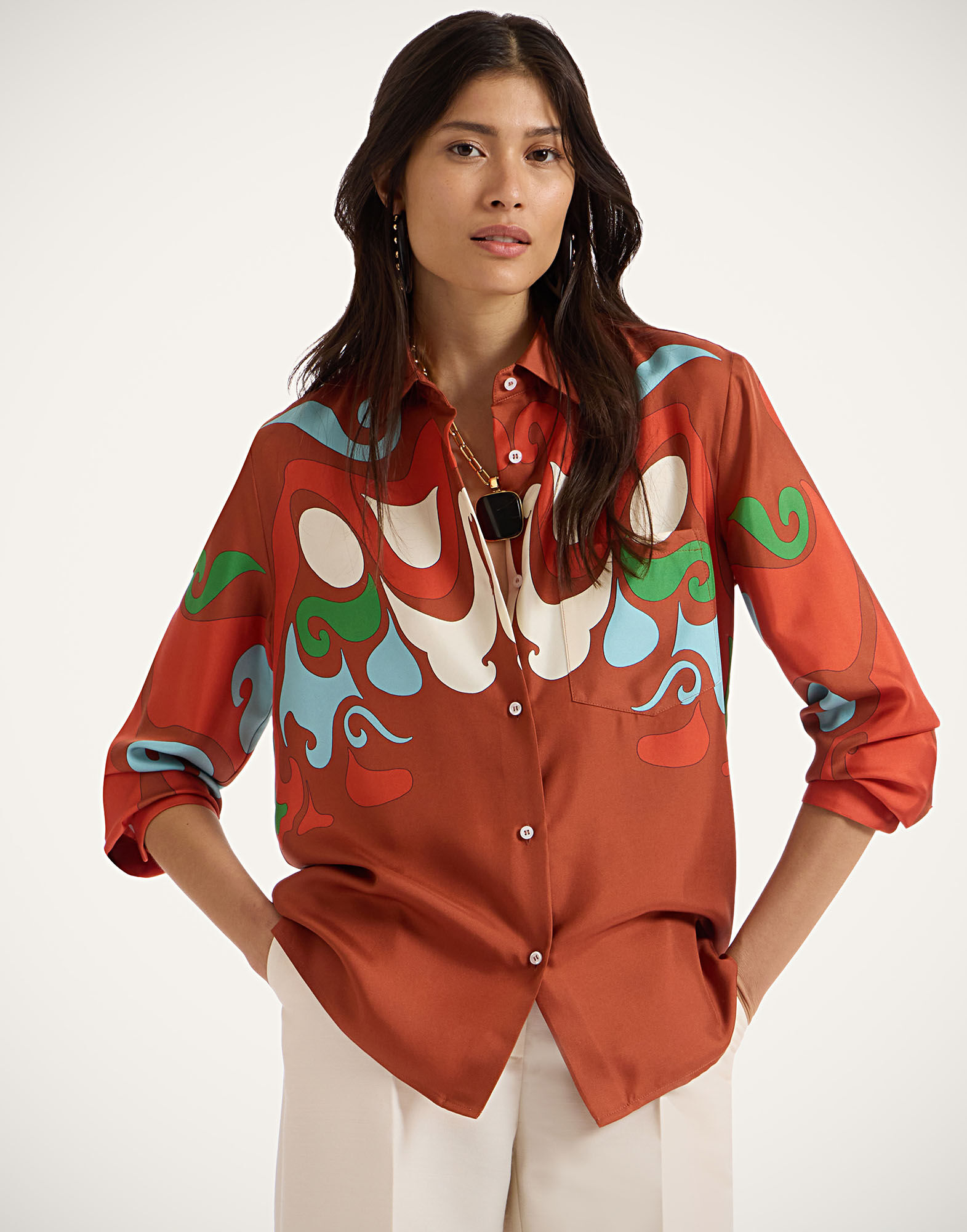 La DoubleJ Boy Shirt Phoenix Plac&eacute;e Light Blue SHI0040SIL006PHO01BU01