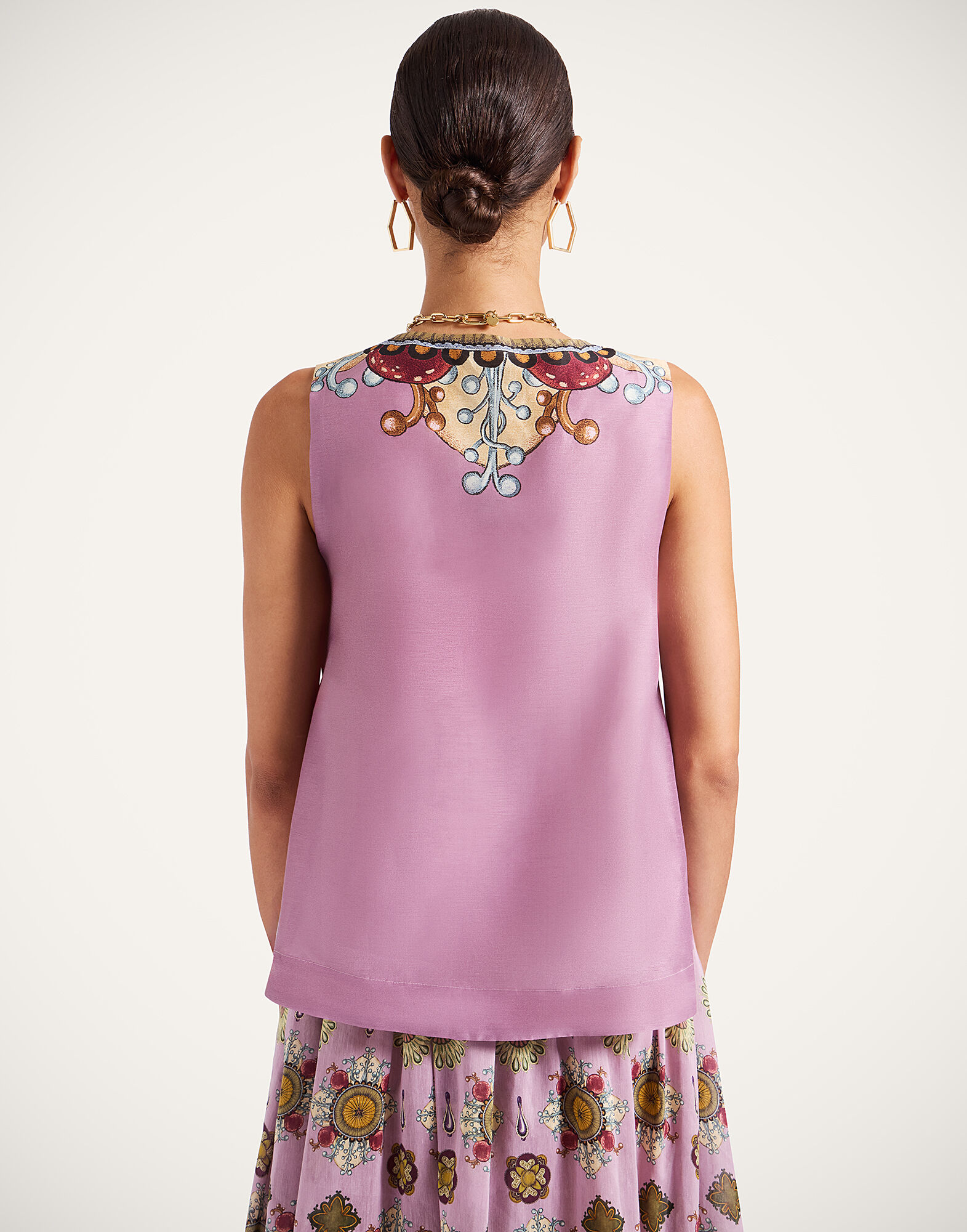 La DoubleJ V-Neck Scala Top Nucleus Plac&eacute;e Dusty Pink TOP0167LIN010NUC06PI10