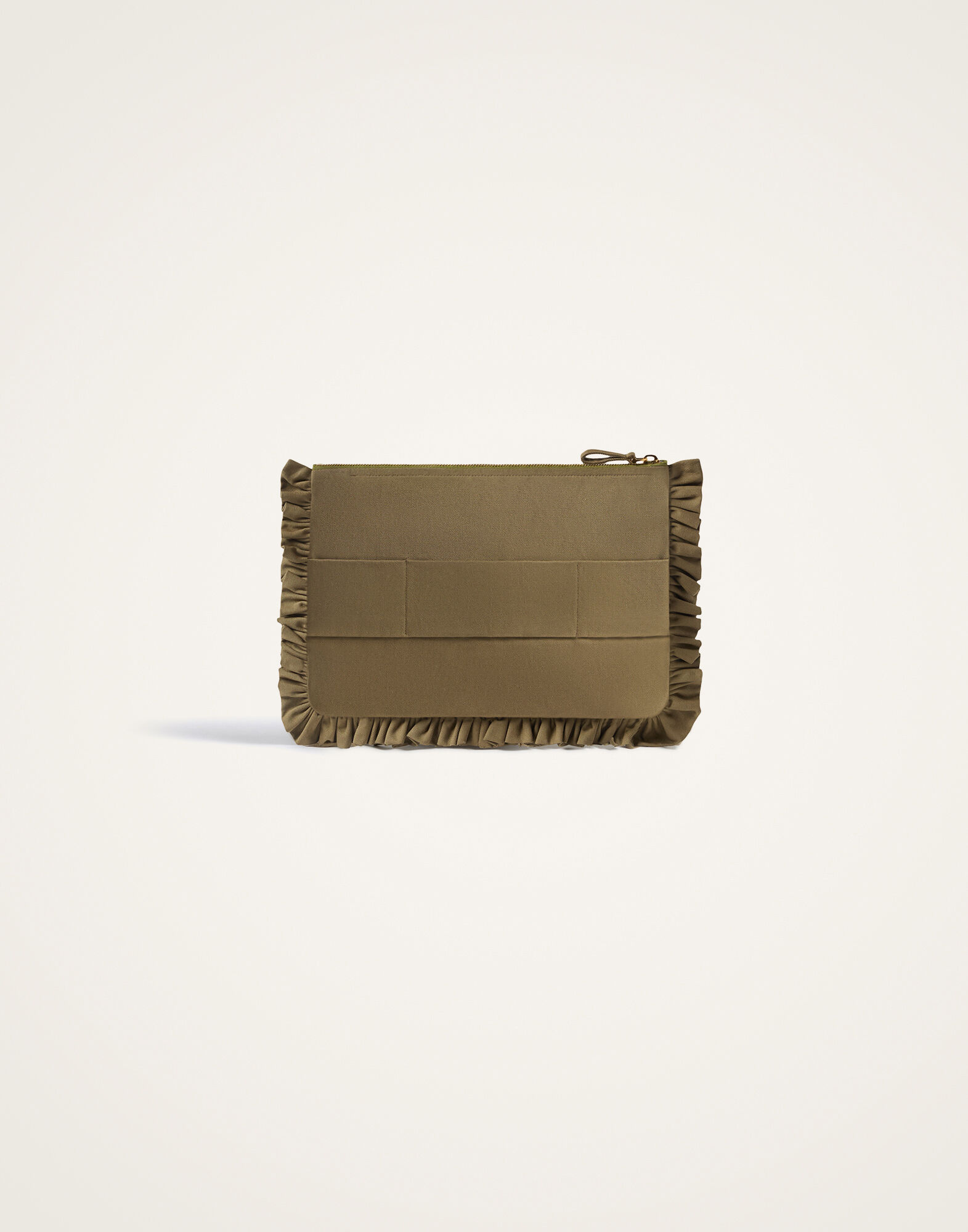La DoubleJ Hand Pochette Solid Khaki Green BAG0098COT089SOLIDGR07