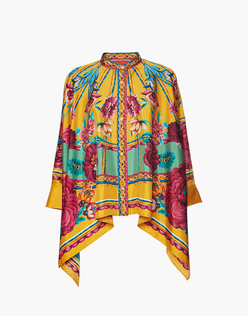 La DoubleJ Foulard Shirt Zodiac Placée Marigold SHI0059SIL006ZOD01OR05