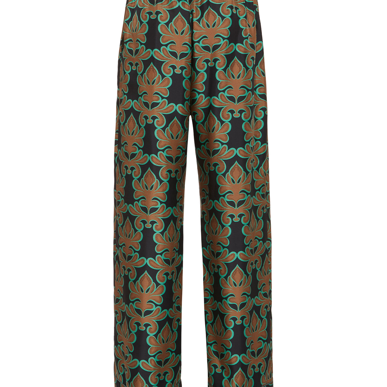 La Doublej La Double J Pajama Printed Silk-satin Shirt In Herald Black