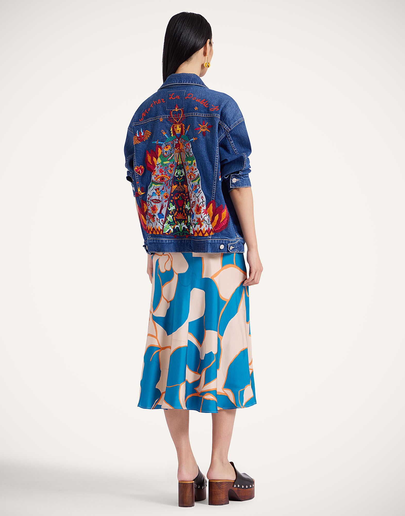 La DoubleJ Lungomare Skirt Dea Dahlia Blue Petrol SKI0089SIL001MGN01BU05