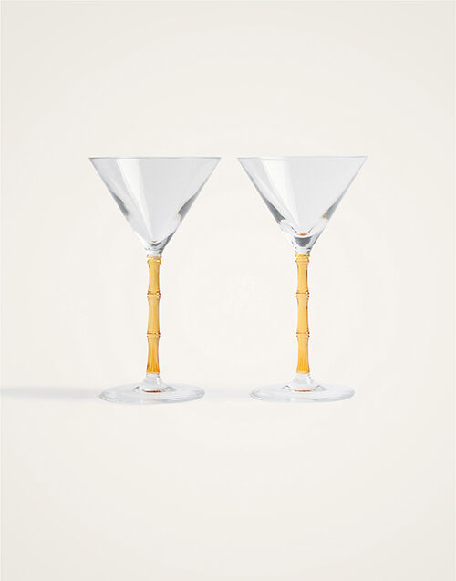 La DoubleJ Bamboo Martini Glasses Set Of 2 Solid Amber GLA0051GLS002SOLIDYE10