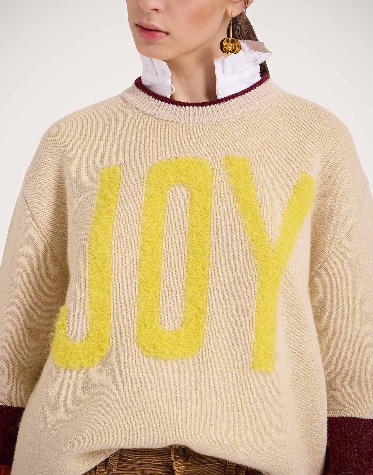 La DoubleJ Joy Sweater Color Block Beige & Yellow PUL0248KNI156VA352BR01