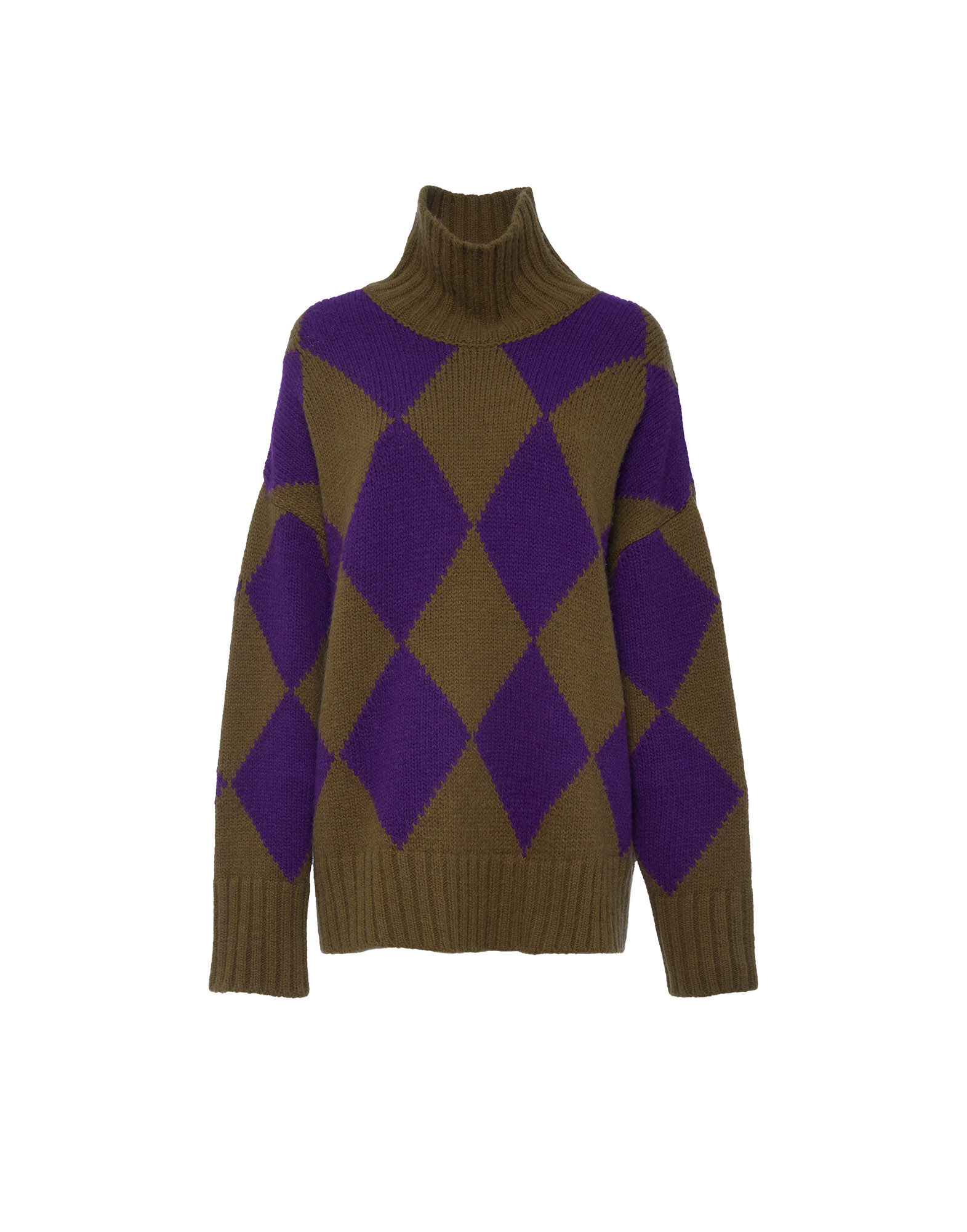 Argyle Sweater in Green/Purple for Women | La DoubleJ US