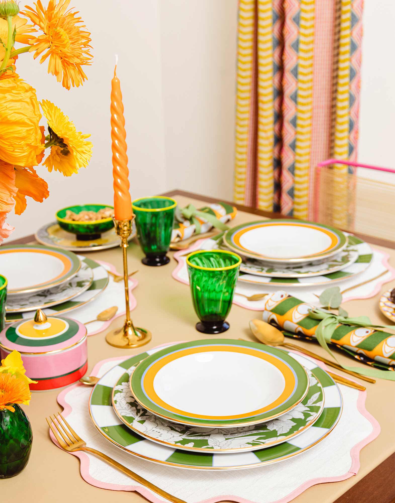 La DoubleJ Soup And Dinner Plates Set Roman Holiday Avorio DIS0064CER001RHY0003