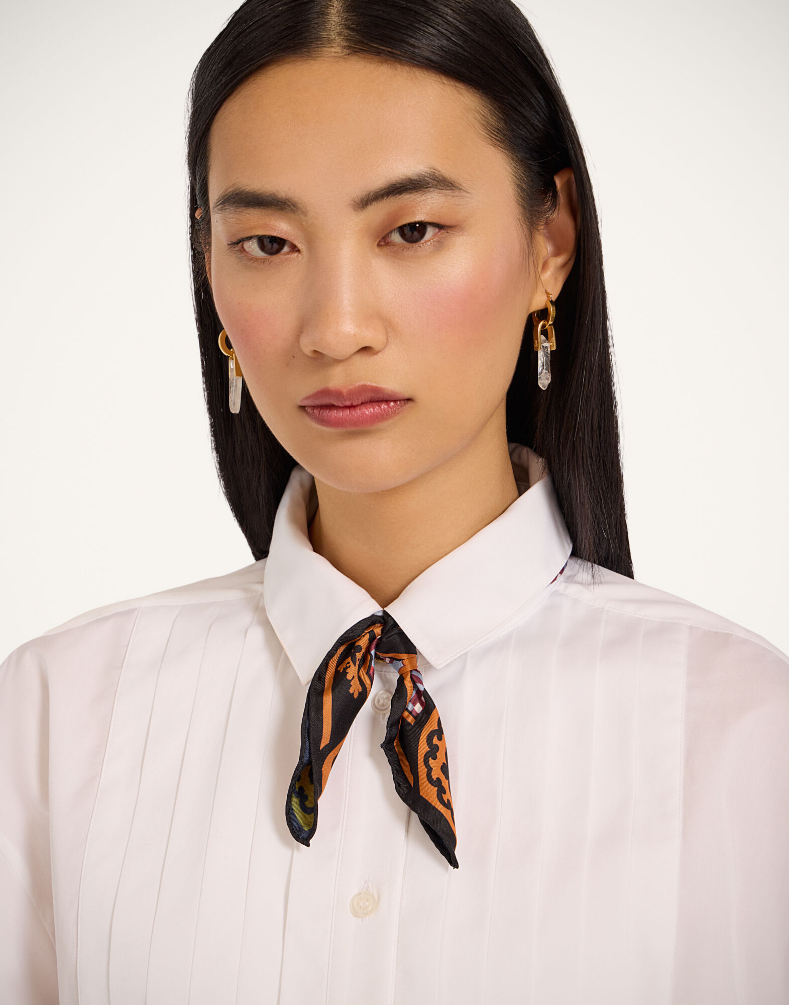 La DoubleJ Foulard 45 Mariposa Plac&eacute;e Celeste SCA0065SIL006MAR07BU12