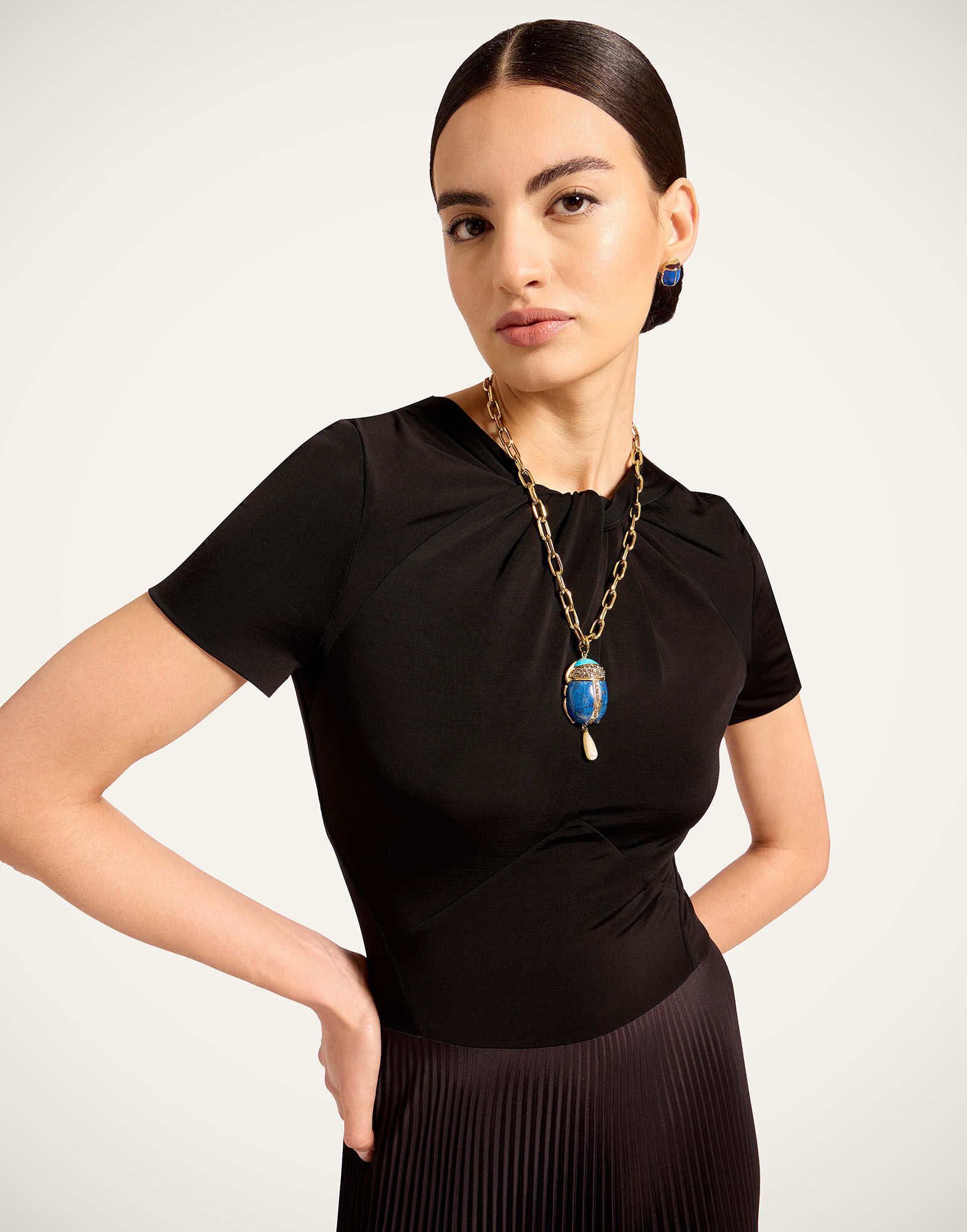 La DoubleJ Chignon Dress Ambrosia Plac&eacute;e Black DRE1030CHF007AMB03BL01