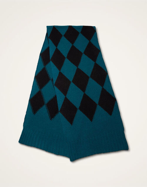 La DoubleJ Argyle Scarf Green / Black SCA0029KNI064VAR0165