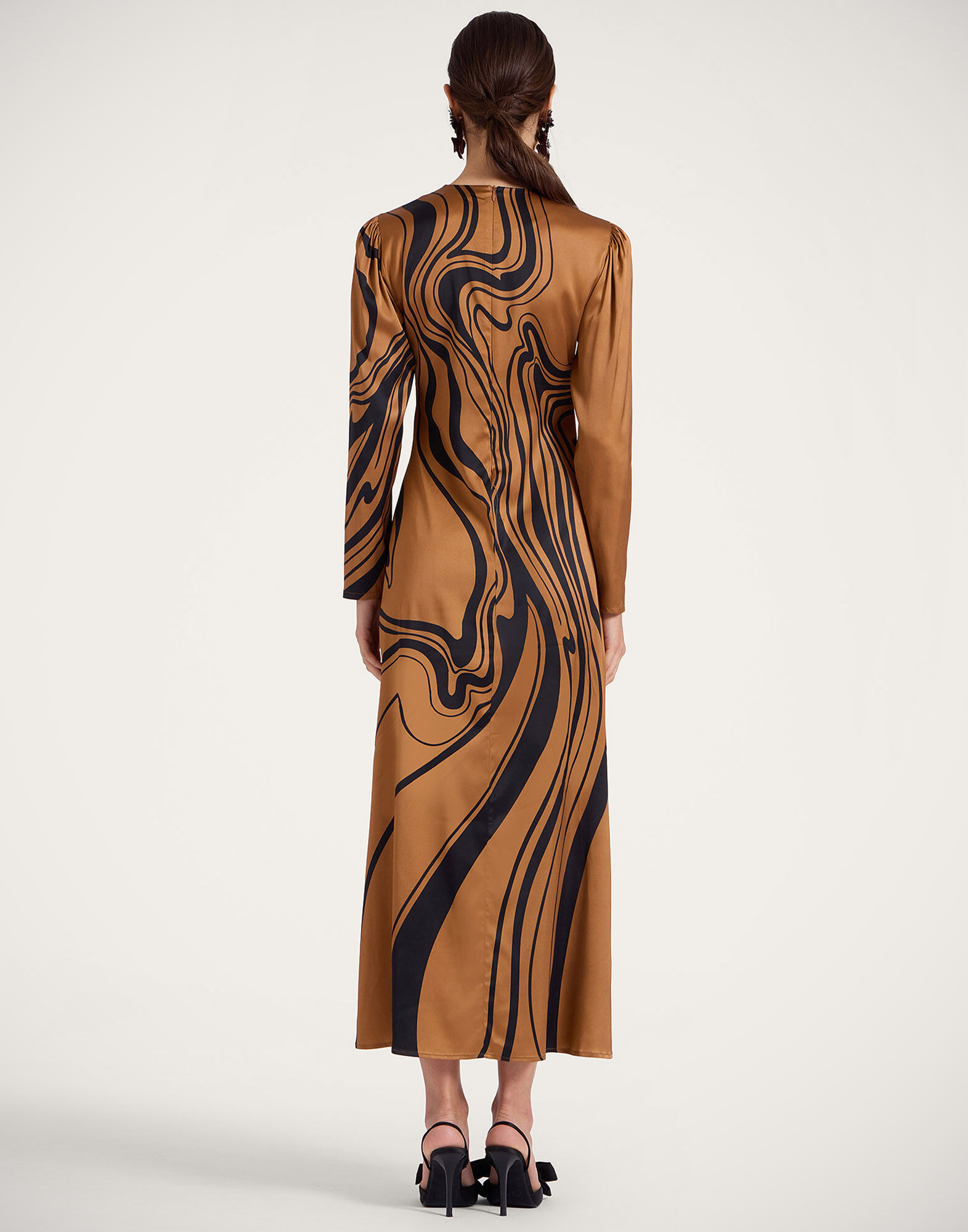 La DoubleJ Clingy Swing Big Blooms Plac&eacute;e Brown DRE0762VIS023PFI06BR02