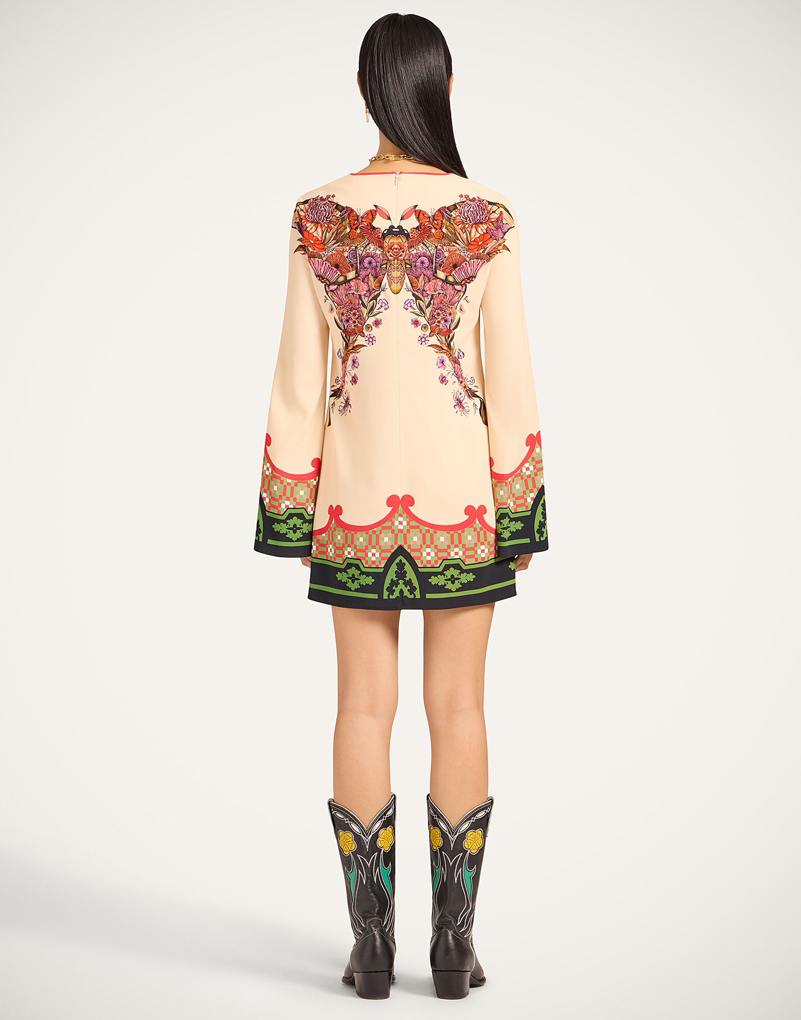 La DoubleJ Mini Supremes Swing Dress Mariposa Plac&eacute;e Ivory DRE0619VIS011MAR07WH04