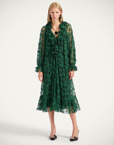 la double j green dress Viviana printed cotton muslin maxi dress in green - La Double J