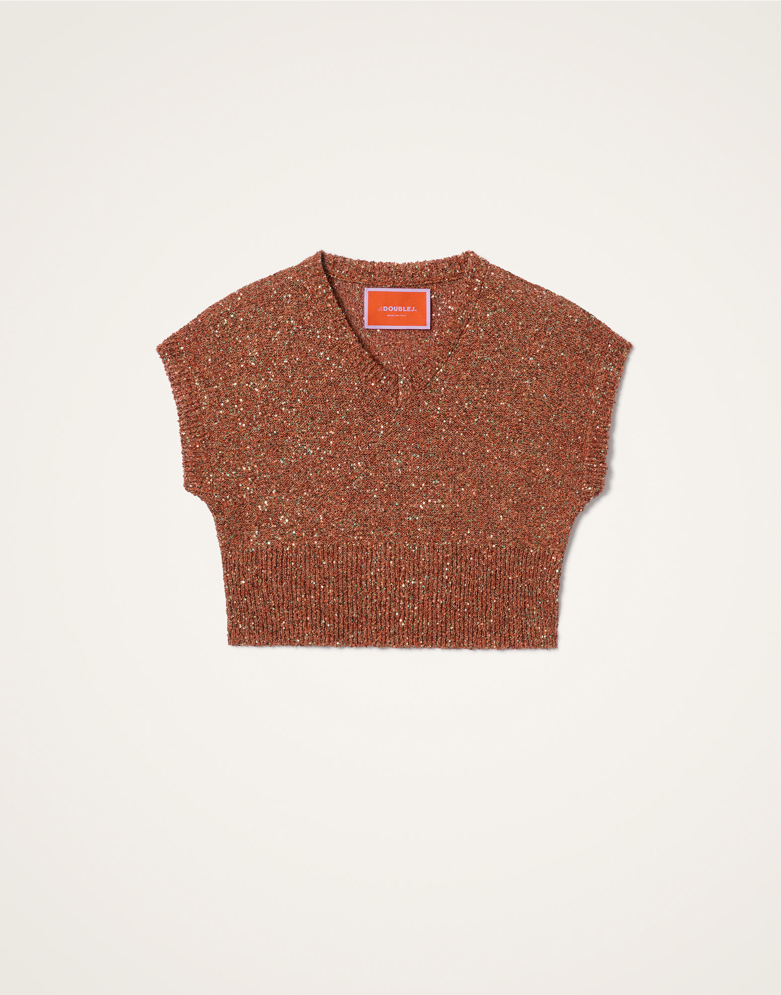 La DoubleJ Duchess Gilet Solid Orange PUL0363KNI201VA475OR02