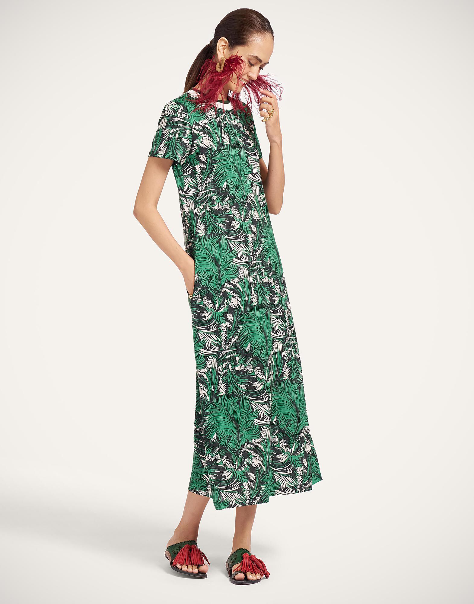 La DoubleJ Sporty Swing Dress Quill Green DRE0247JER002QLL01GR02