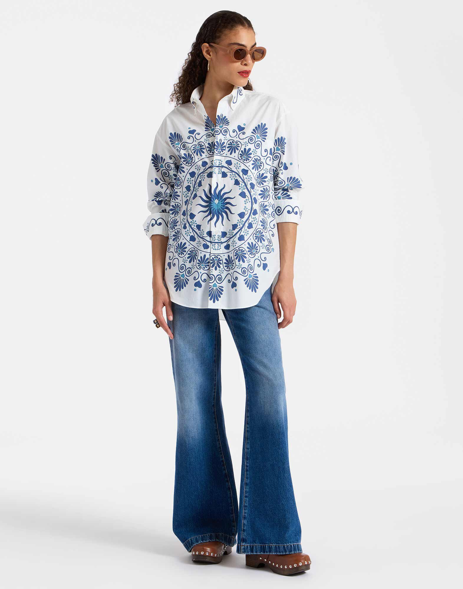 La DoubleJ Better Than Your Boyfriend's Shirt Olympus Plac&eacute;e Cream SHI0092COT015OLY01WH03