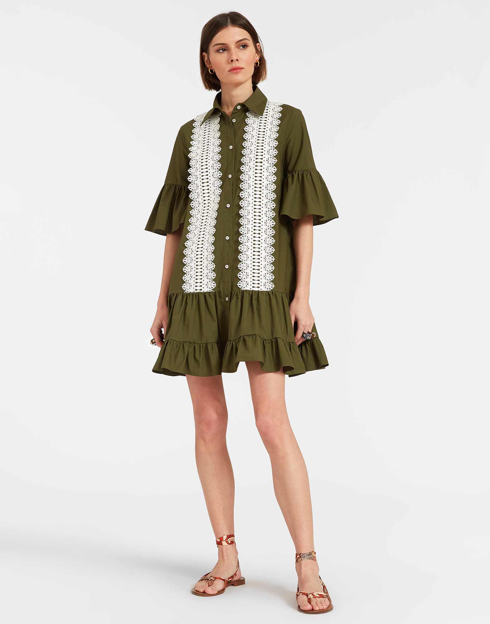 La DoubleJ Choux Dress Solid Camouflage DRE0754COT043SOLIDGR08