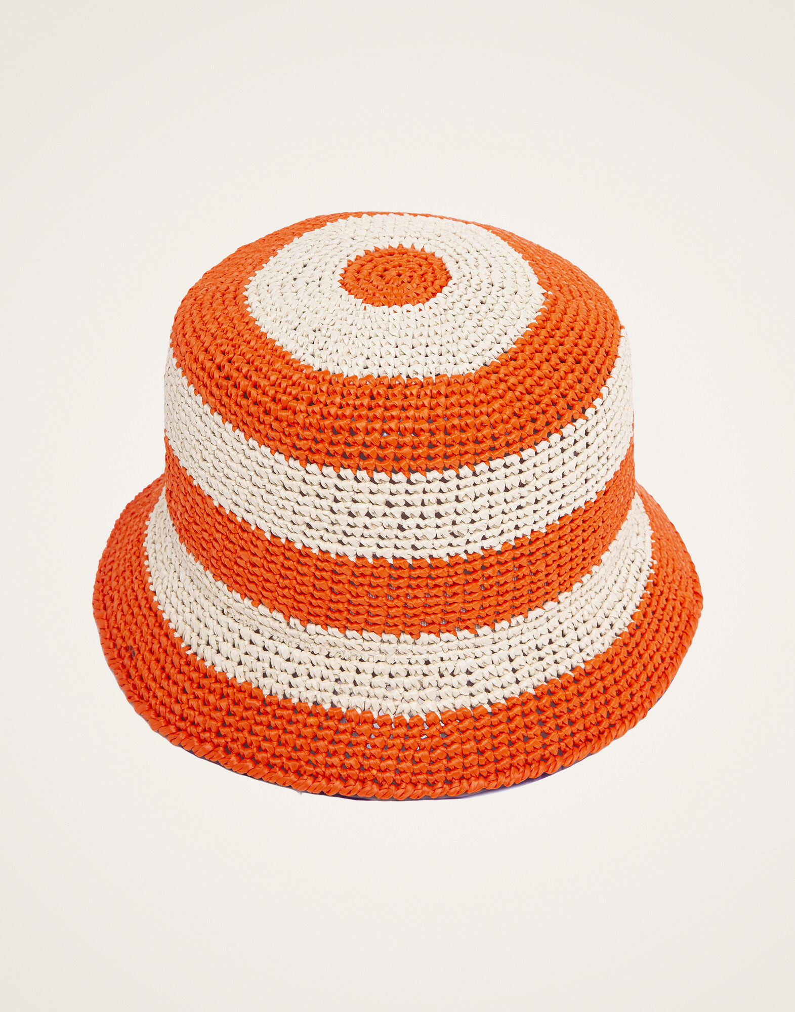 La DoubleJ Bucket Hat Raffia Bicolore Arancio HAT0015RAF003ORA05OR02