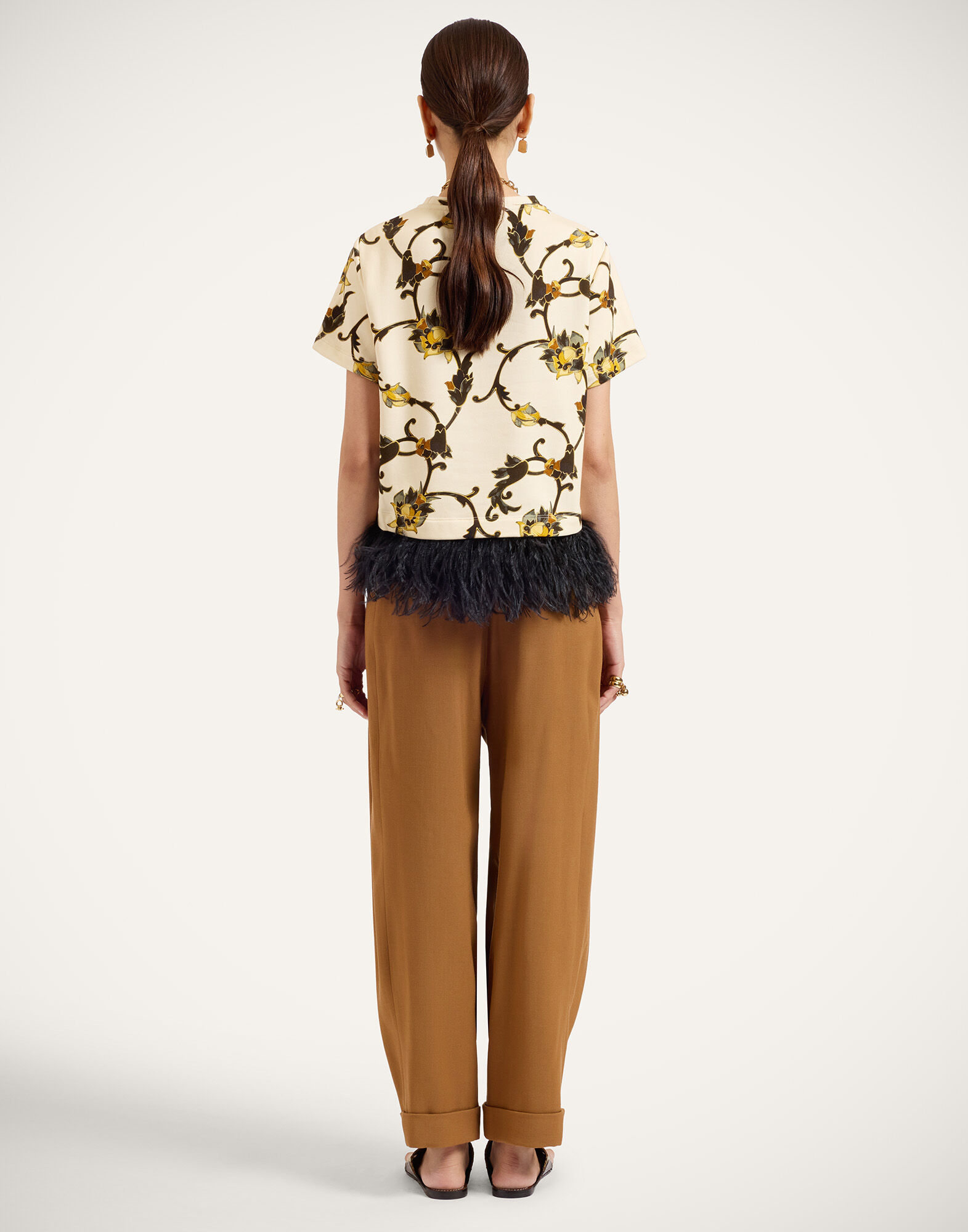 La DoubleJ Pleated Pants Solid Tobacco TRO0214VIS035SOLIDBR06