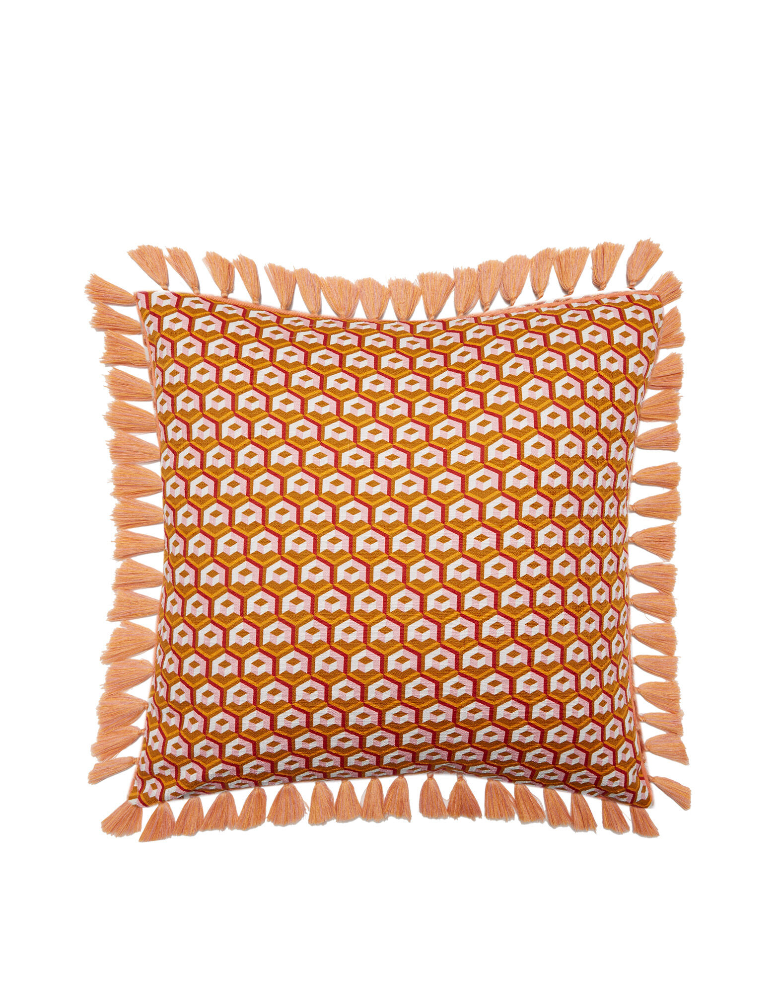 La DoubleJ Cushion With Fringes (50X50) Cubi Oro CUS0009COT005CUB0006