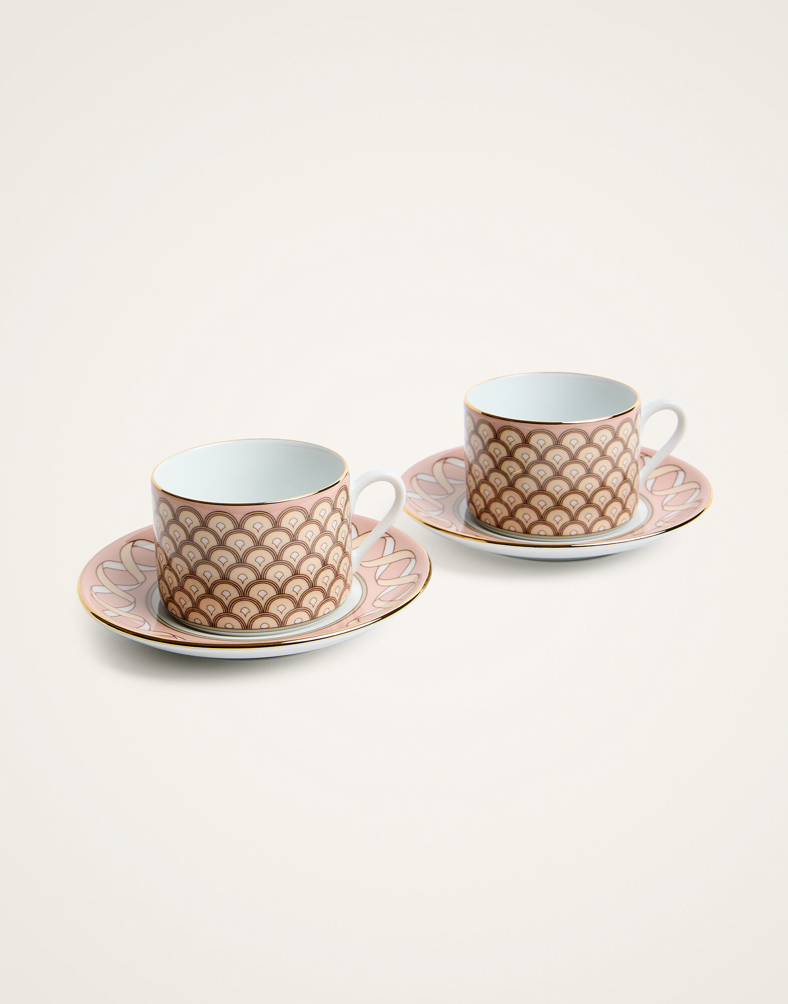La DoubleJ Impero Tea Cup Set Of 2 Odysseus Dusty Pink CUP0012CER001ODY01PI10
