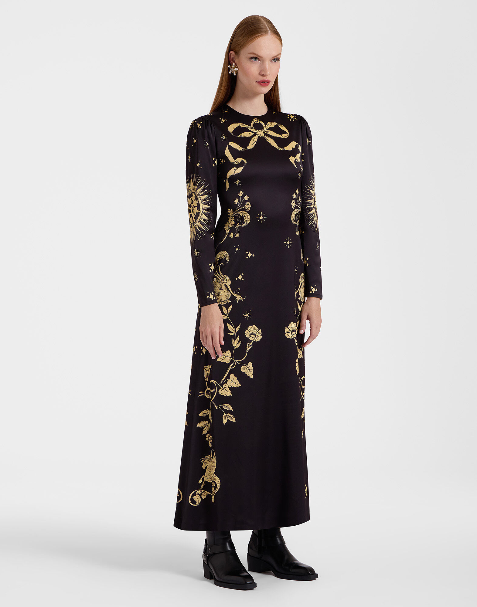 La DoubleJ Clingy Swing Dress Boboli Plac&eacute;e Black DRE0762VIS023BOB01BL01