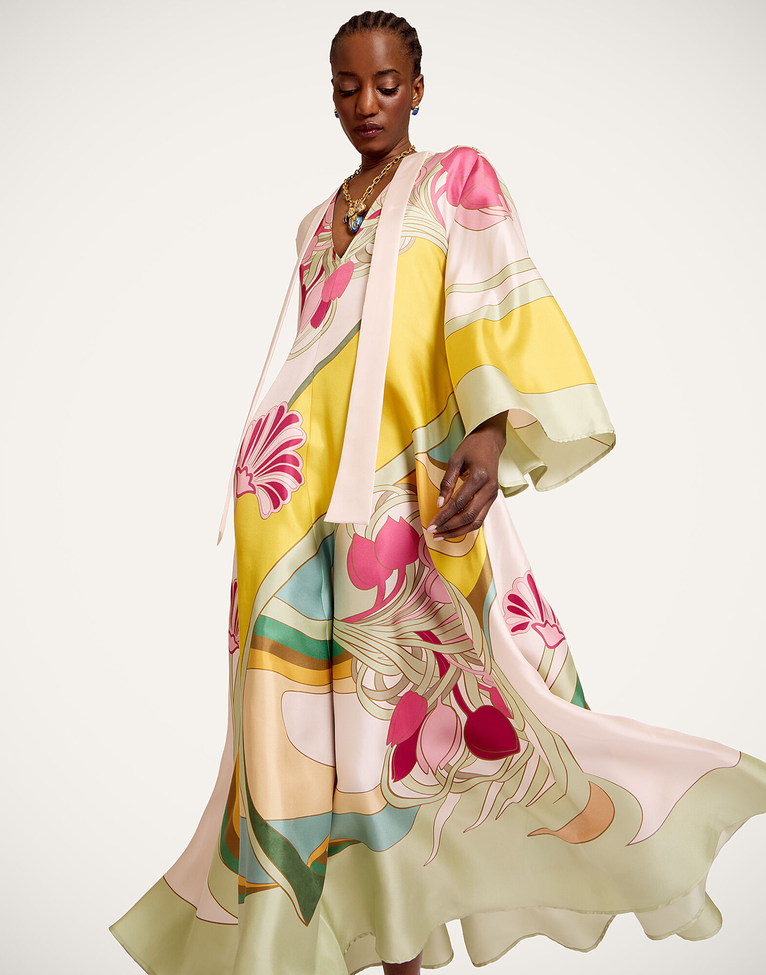 La DoubleJ Magnifico Dress Tulip Plac&eacute;e Green DRE0232SIL001TUL07GR02