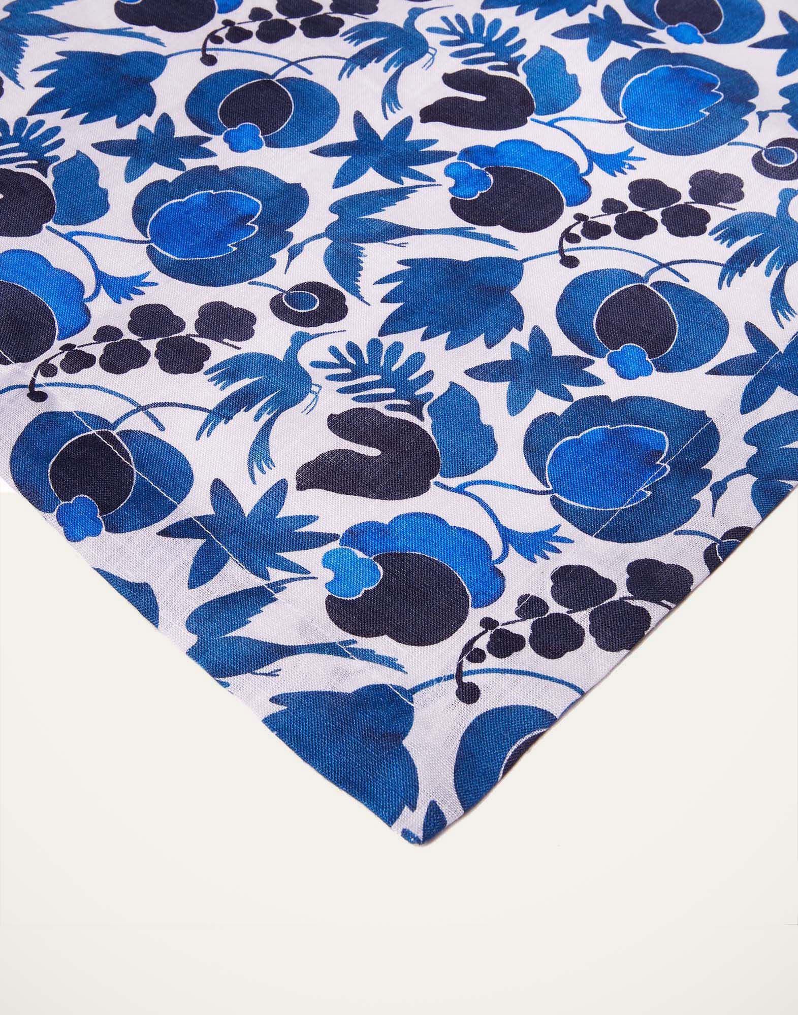 La DoubleJ Large Runner Wildbird Blu Small RUN0002LIN001CER0009