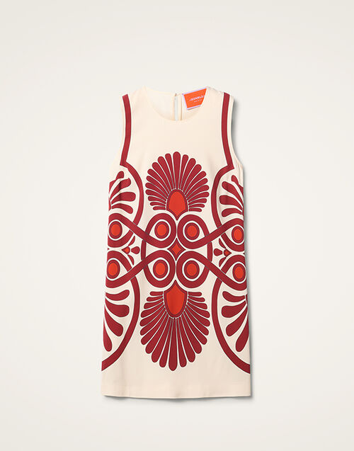 La DoubleJ Stretch Tunic Medallion Plac&eacute;e Cream DRE0758VIS011MED01WH03