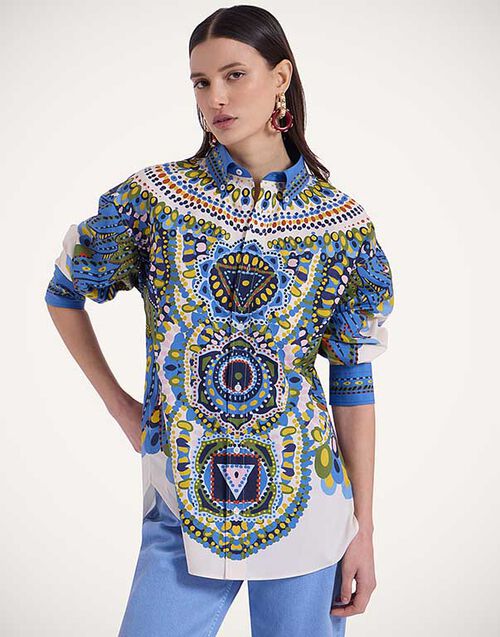 La DoubleJ Better Than You Boyfriend's Shirt Chakra Plac&eacute;e Multicolor SHI0092COT015CHA05MU01