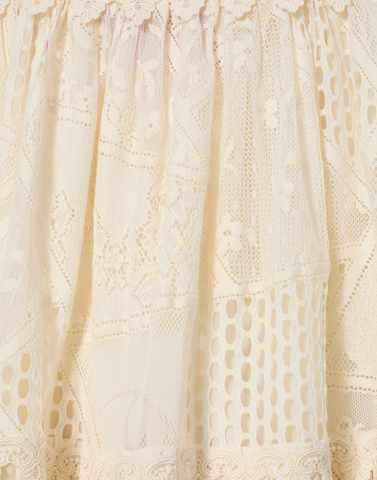 La DoubleJ Lacey Nymph Mini Dress Solid Ivory DRE1107LAC008SOLIDBR05